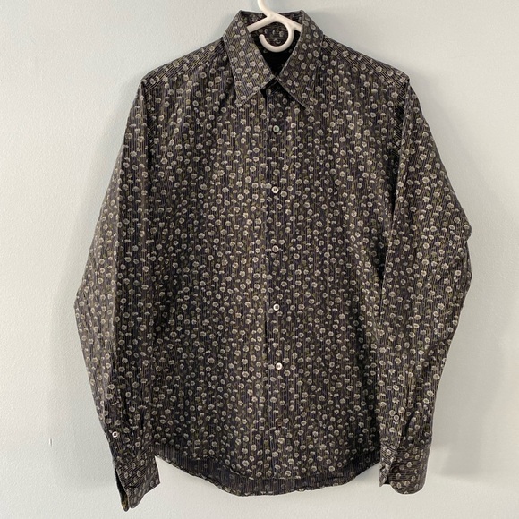 Ted Baker Other - Ted Baker Men's Floral Sz 3 US M Flip Cuff Button Down Long Sleeve Shirt Spring